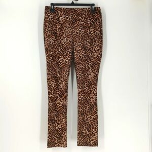 INC High Rise Skinny Vivid Animal Print Zip Up Pants